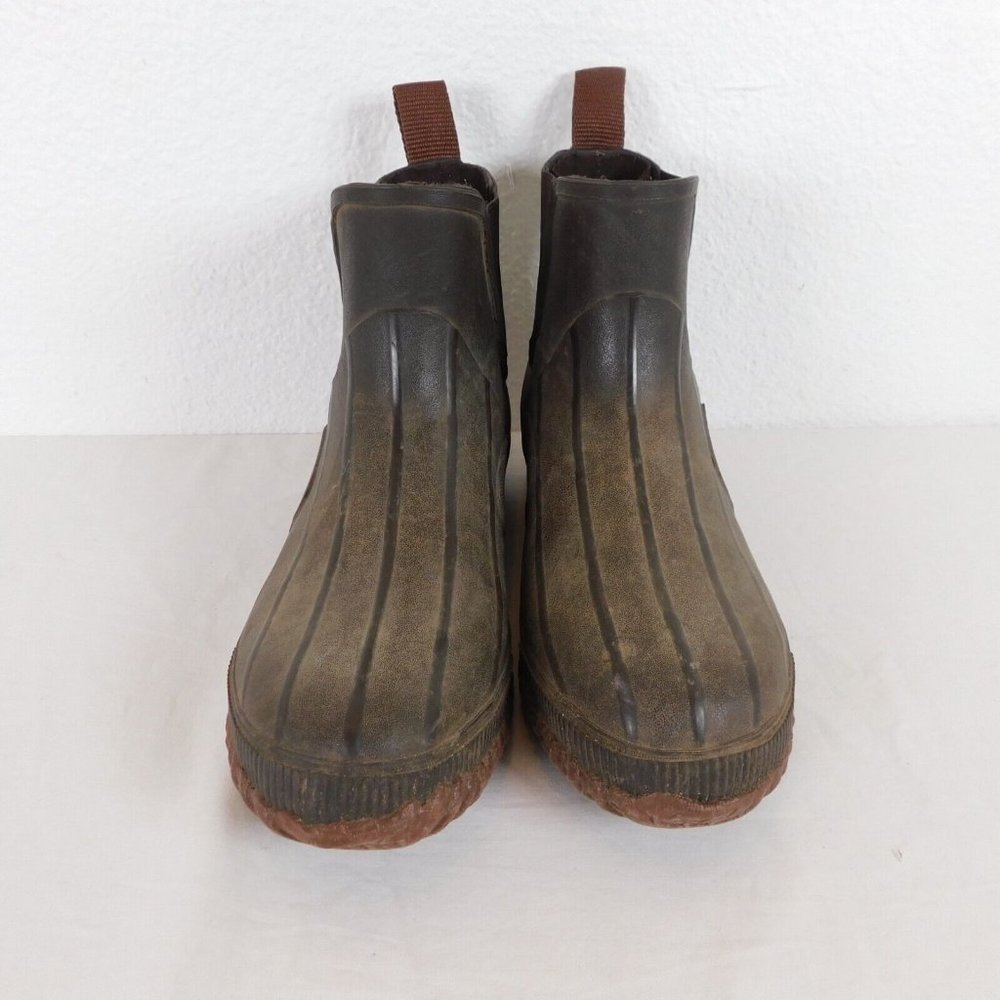 Cabela's Thinsulate Steel Shank Pull On Rubber Work Boots Waterproof Men size 8